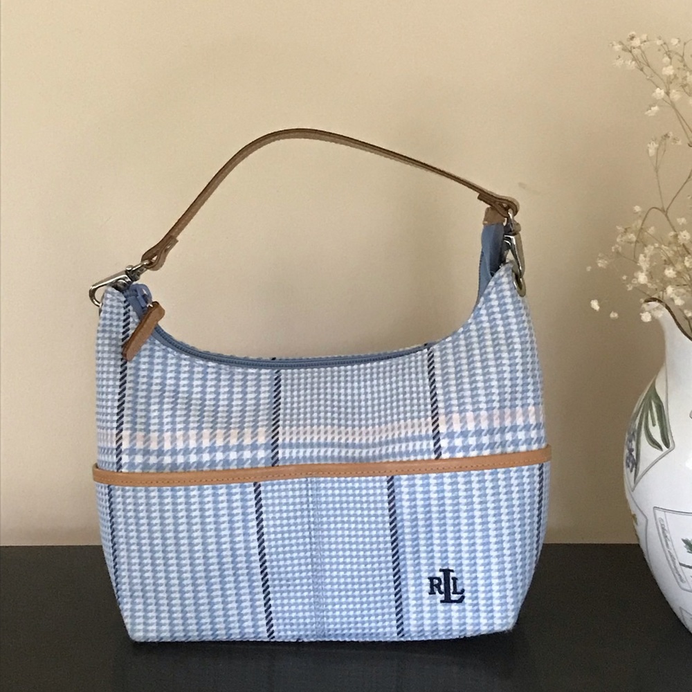 Ralph Lauren Blue & Pink Plaid Small Bag